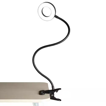 Wellness Series 20-Inch Black LED Clip-On Ring Light Desk Lamp