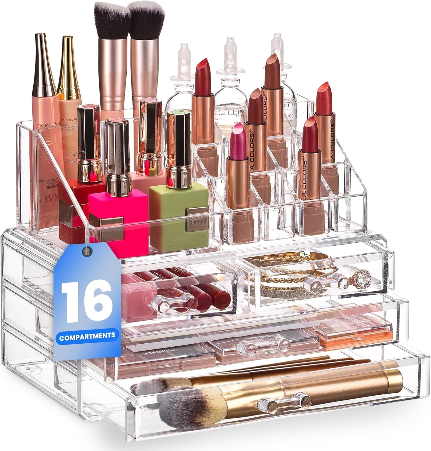 Clear Makeup & Jewelry Organizer with Drawers