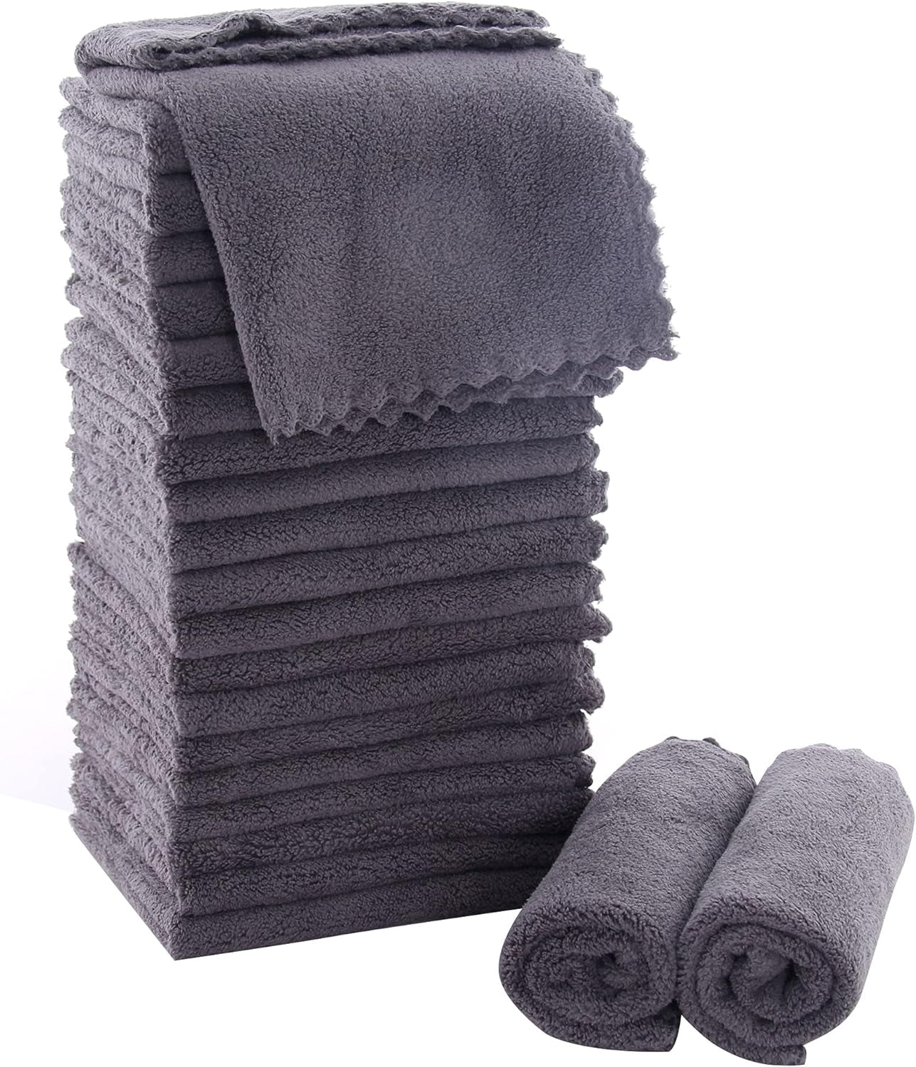 Ultra-Soft Coral Velvet Washcloth Set – 24 Pack