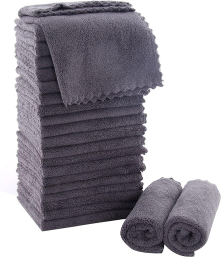 Ultra-Soft Coral Velvet Washcloth Set – 24 Pack