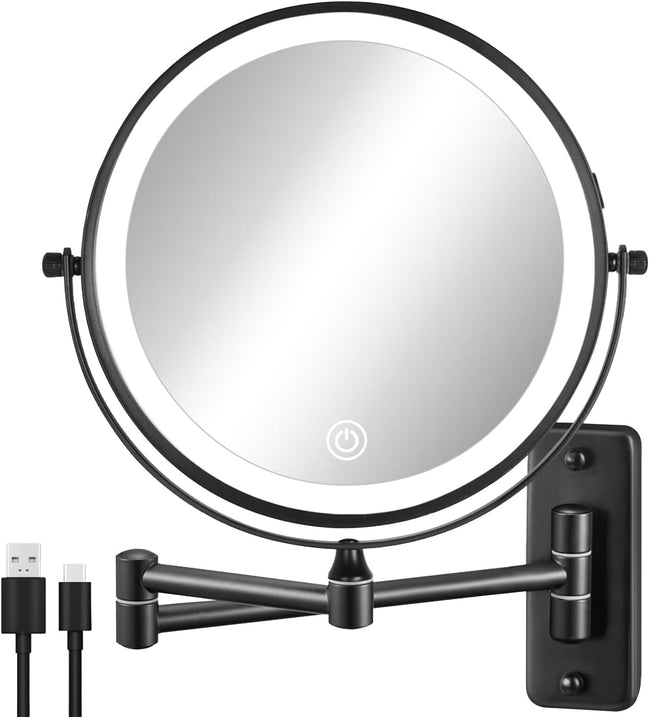 Rechargeable Wall-Mounted LED Makeup Mirror