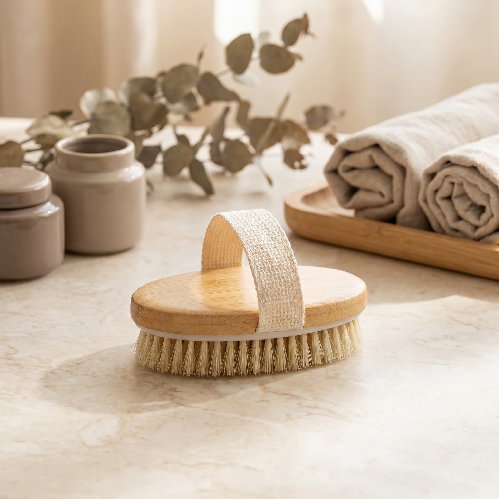 Natural Bristle Exfoliating Dry Body Brush