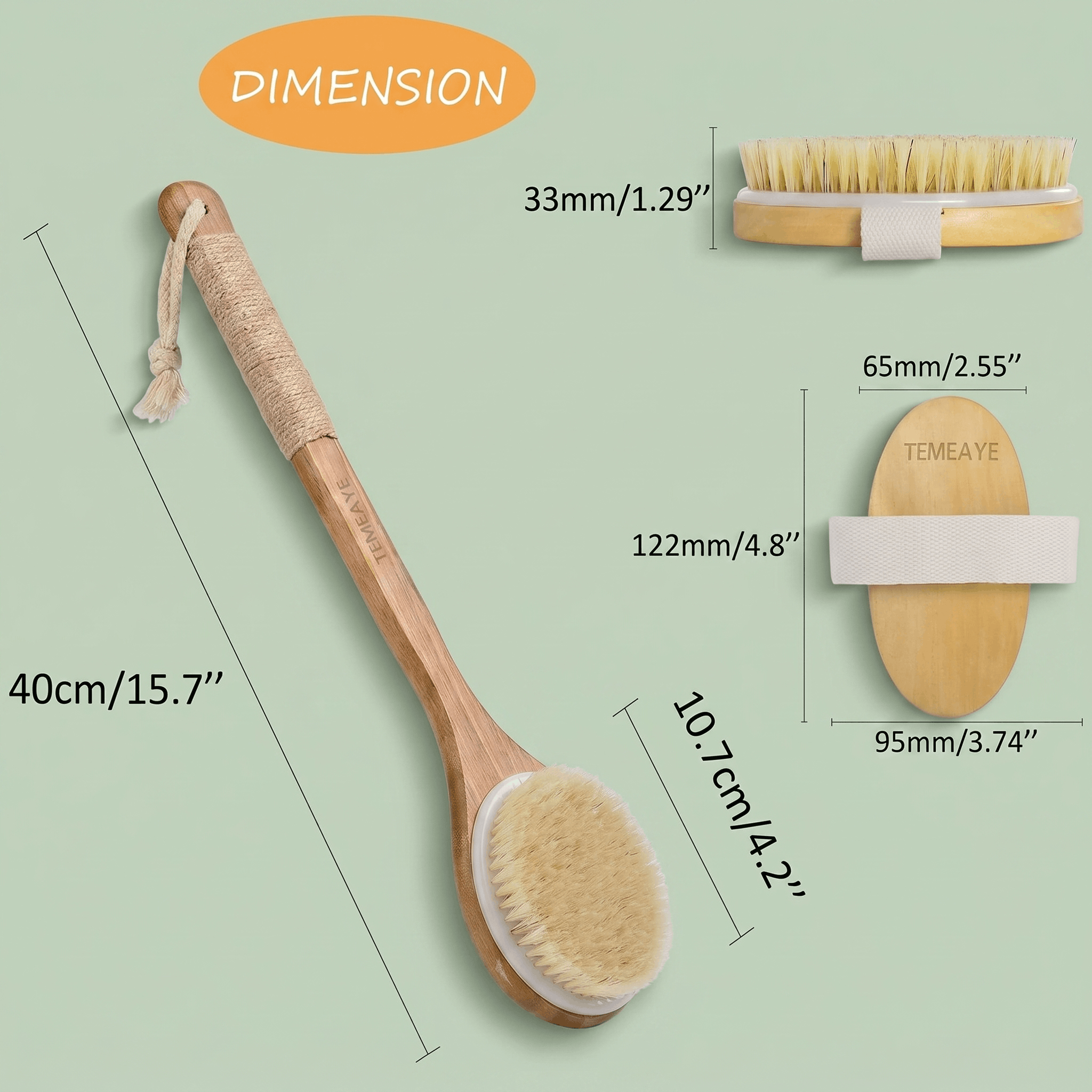 Wooden Dry Body Brush Set
