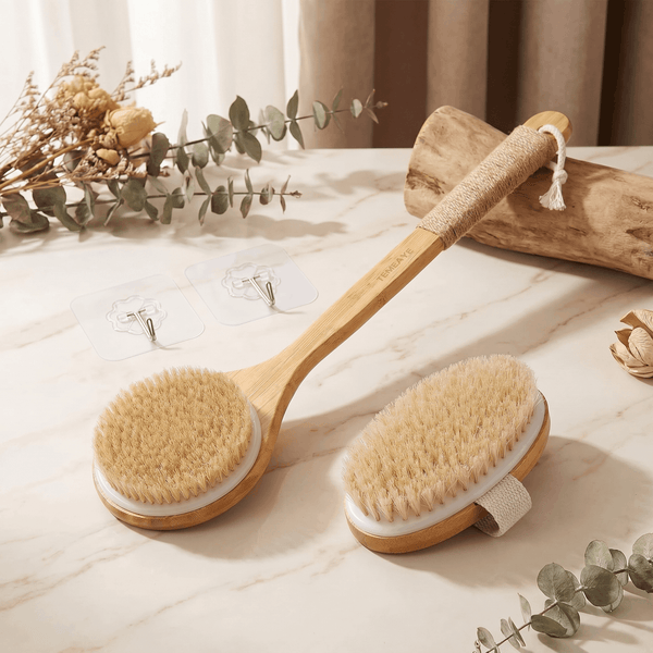 Wooden Dry Body Brush Set