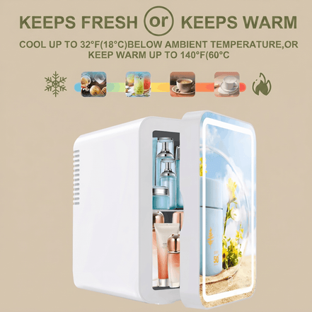 6L LED Mirror Skincare Mini Fridge