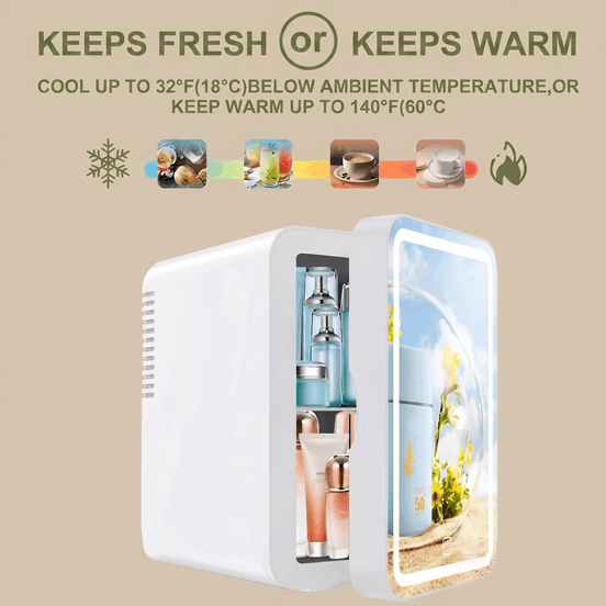 6L LED Mirror Skincare Mini Fridge