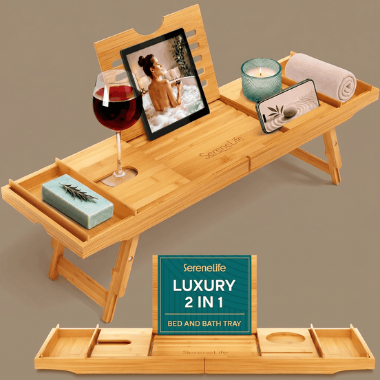 Natural Bamboo Bath Caddy Tray