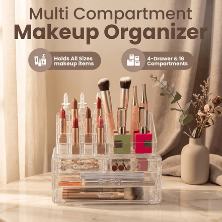 Clear Makeup & Jewelry Organizer with Drawers
