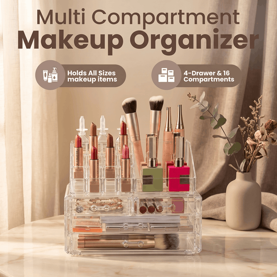 Clear Makeup & Jewelry Organizer with Drawers