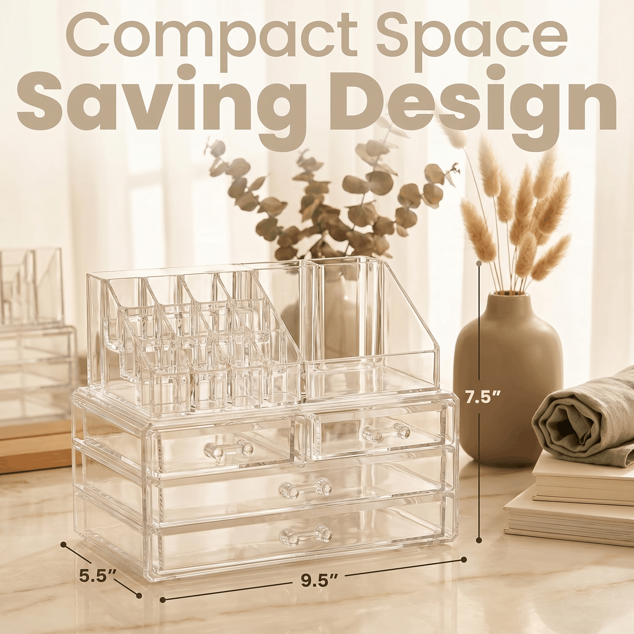 Clear Makeup & Jewelry Organizer with Drawers