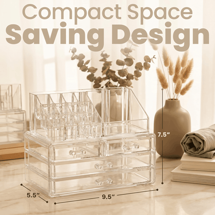 Clear Makeup & Jewelry Organizer with Drawers