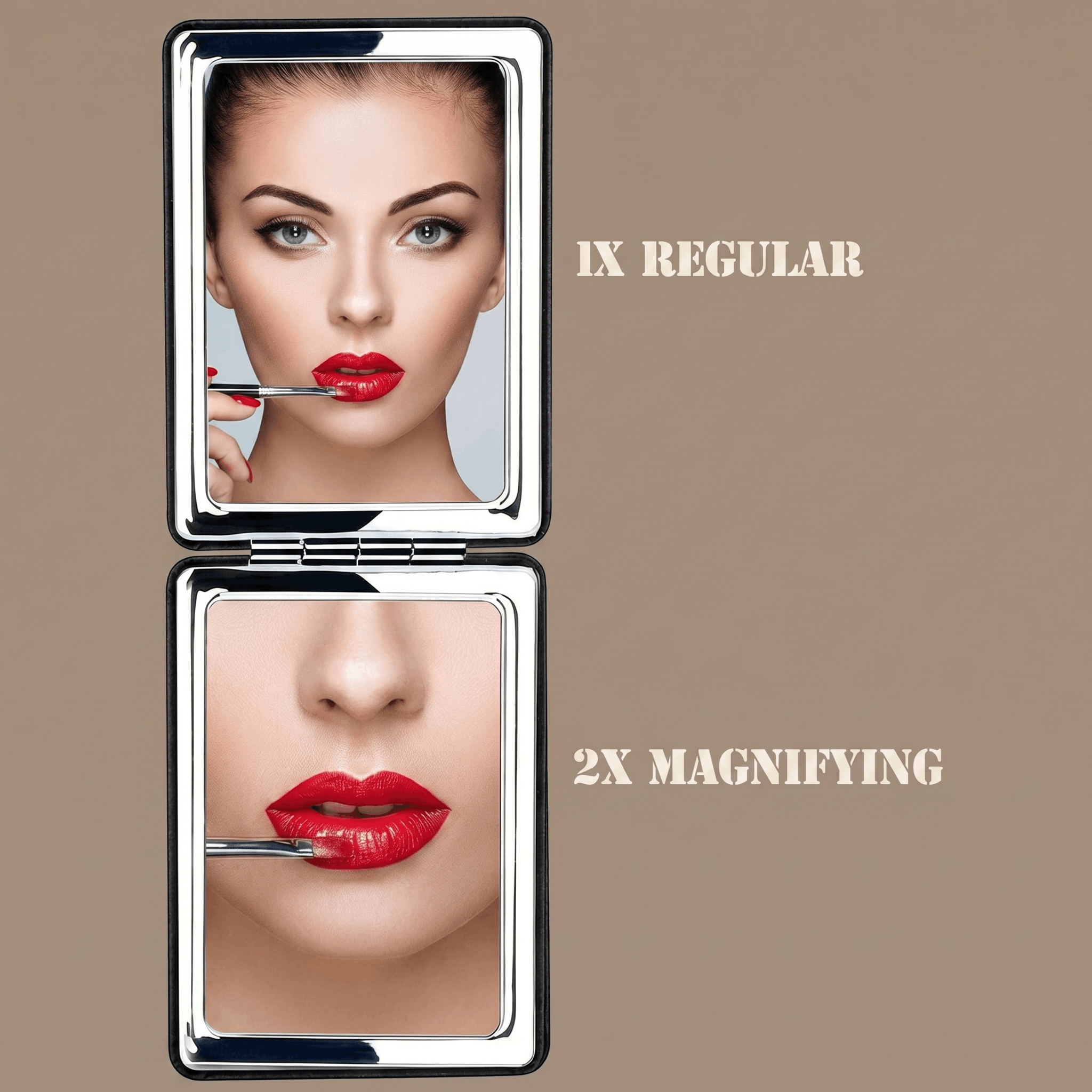 Compact Black Travel Vanity Mirror