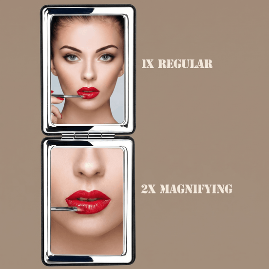 Compact Black Travel Vanity Mirror