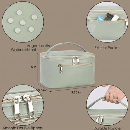 Vegan Leather Travel Makeup Organizer Bag