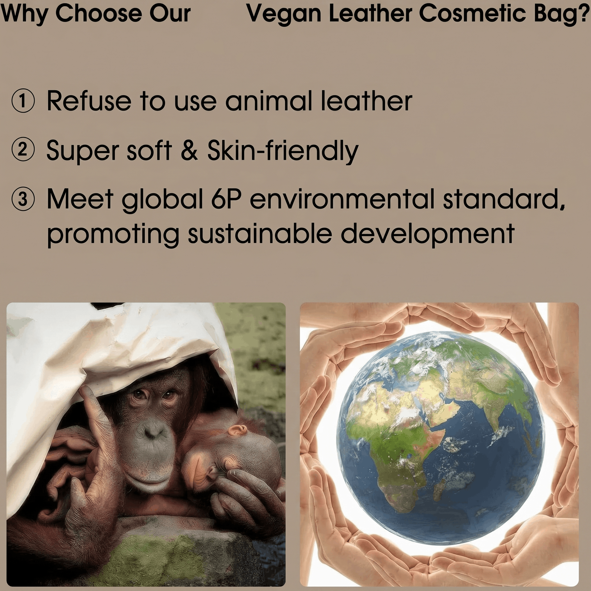 Vegan Leather Travel Makeup Organizer Bag