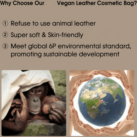Vegan Leather Travel Makeup Organizer Bag