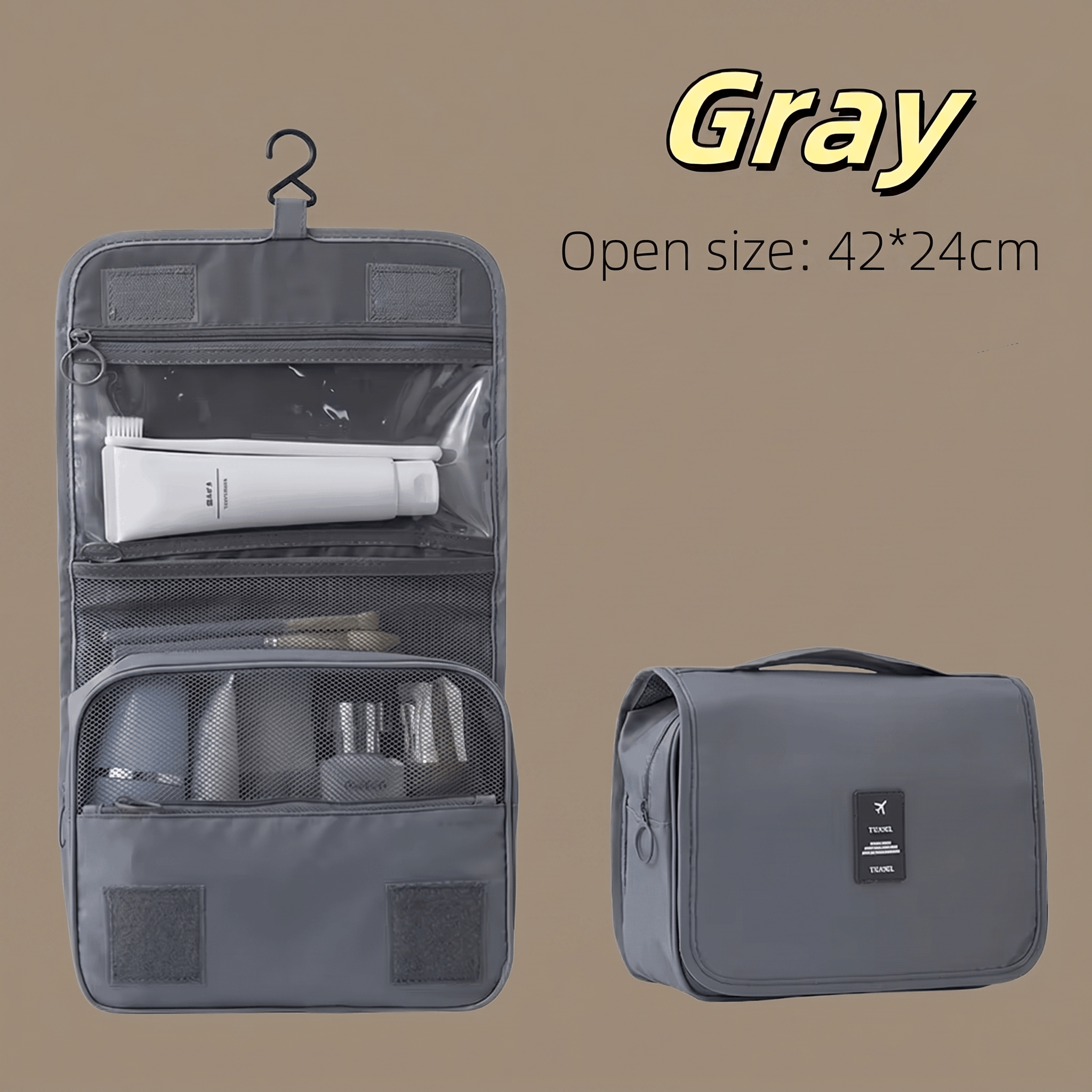 Water-Resistant Hanging Travel Toiletry Bag 