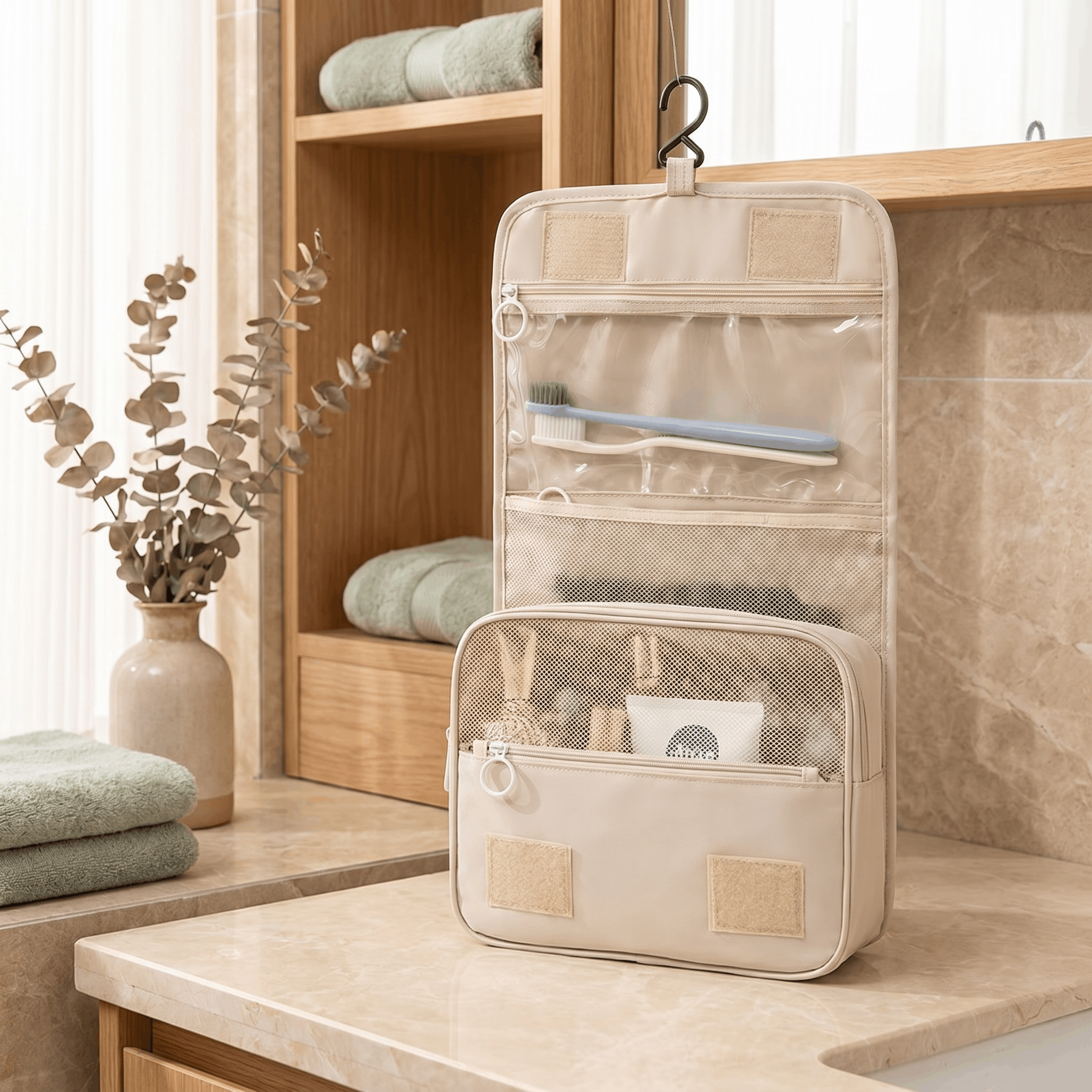 Water-Resistant Hanging Travel Toiletry Bag 