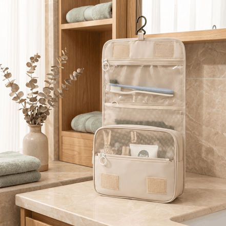 Water-Resistant Hanging Travel Toiletry Bag 