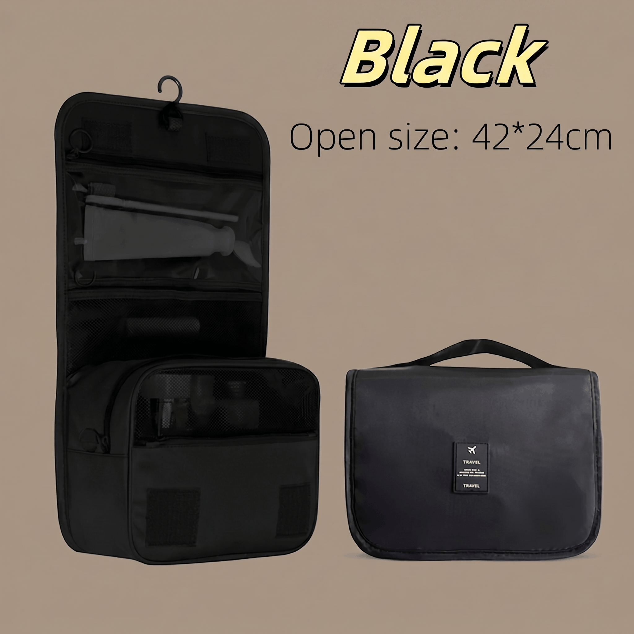 Water-Resistant Hanging Travel Toiletry Bag 