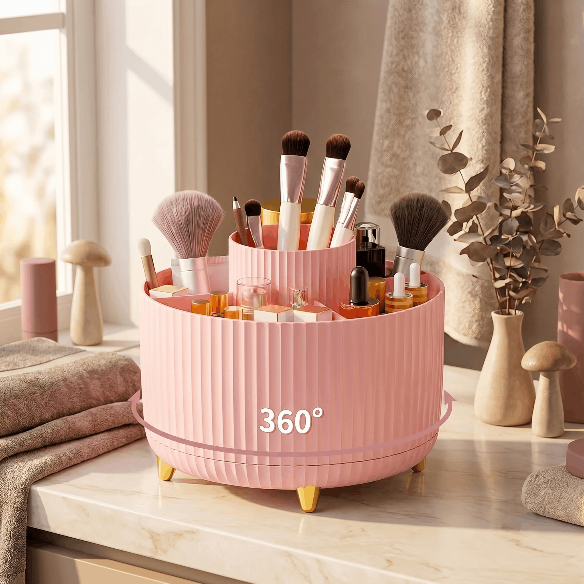 360° Rotating Makeup Organizer