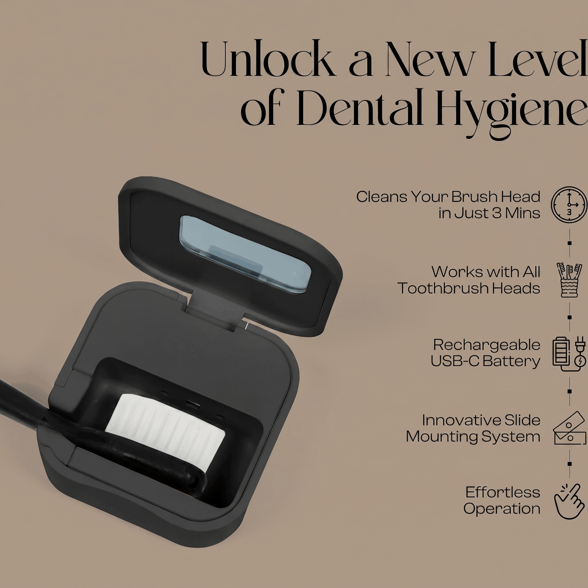 UV-C Rechargeable Toothbrush Sanitizer Case