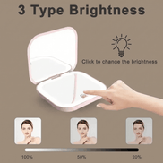 2X LED Compact Travel Makeup Mirror