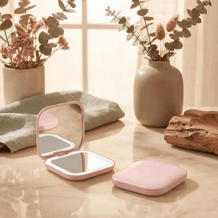 2X LED Compact Travel Makeup Mirror