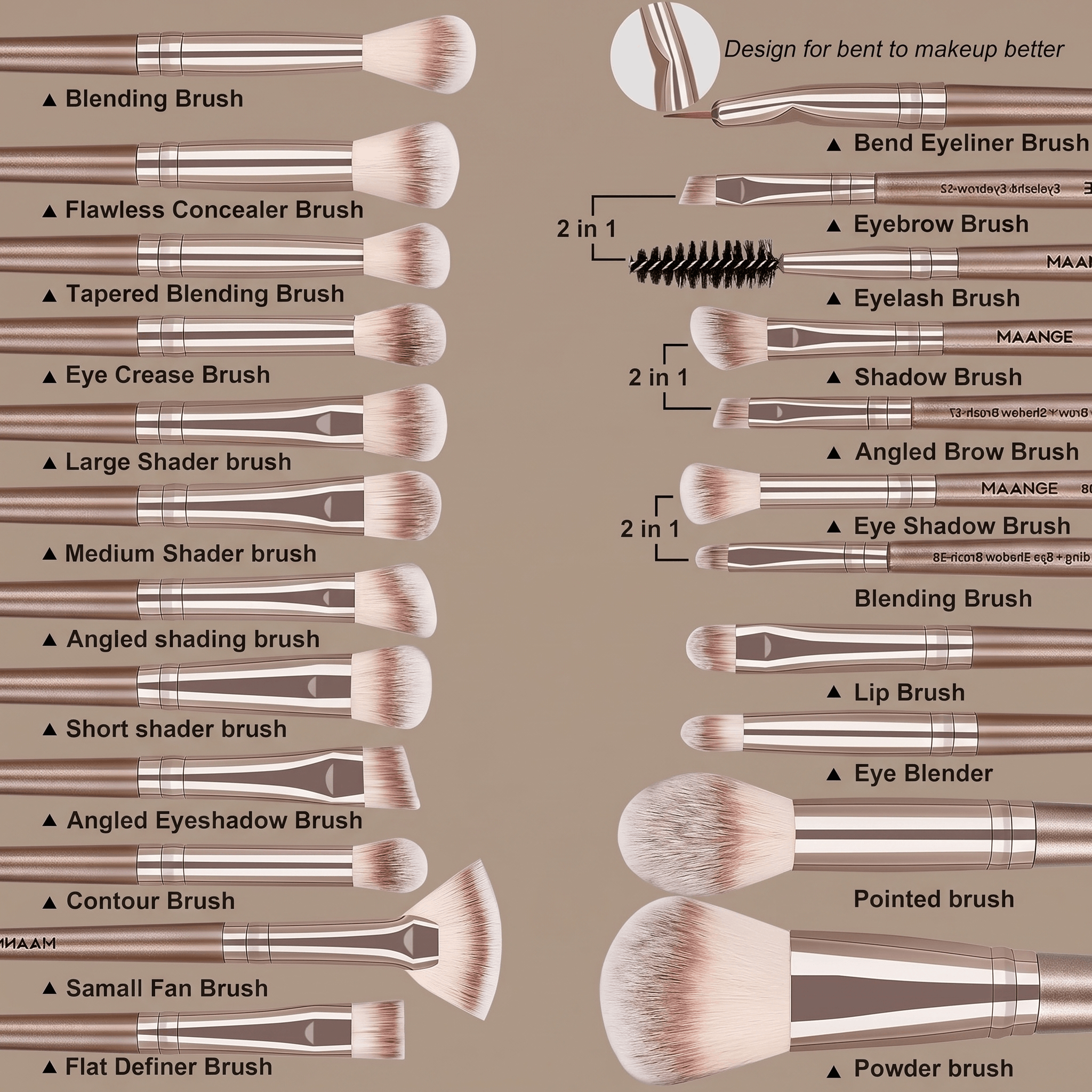 20-Piece Professional Makeup Brush Set