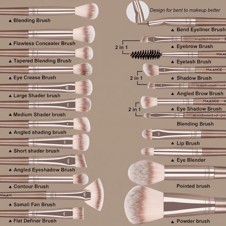 20-Piece Professional Makeup Brush Set