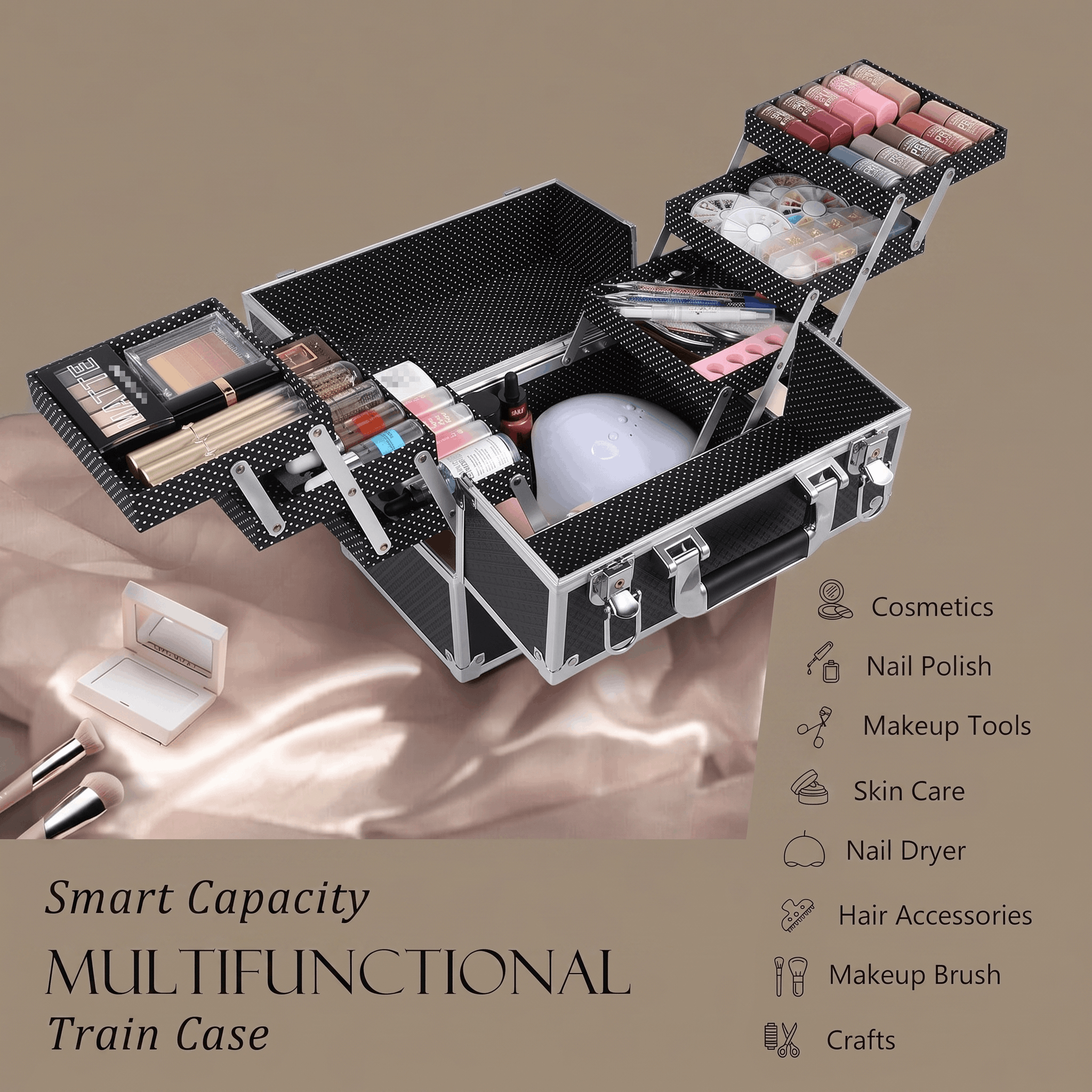 Large Professional Makeup Train Case