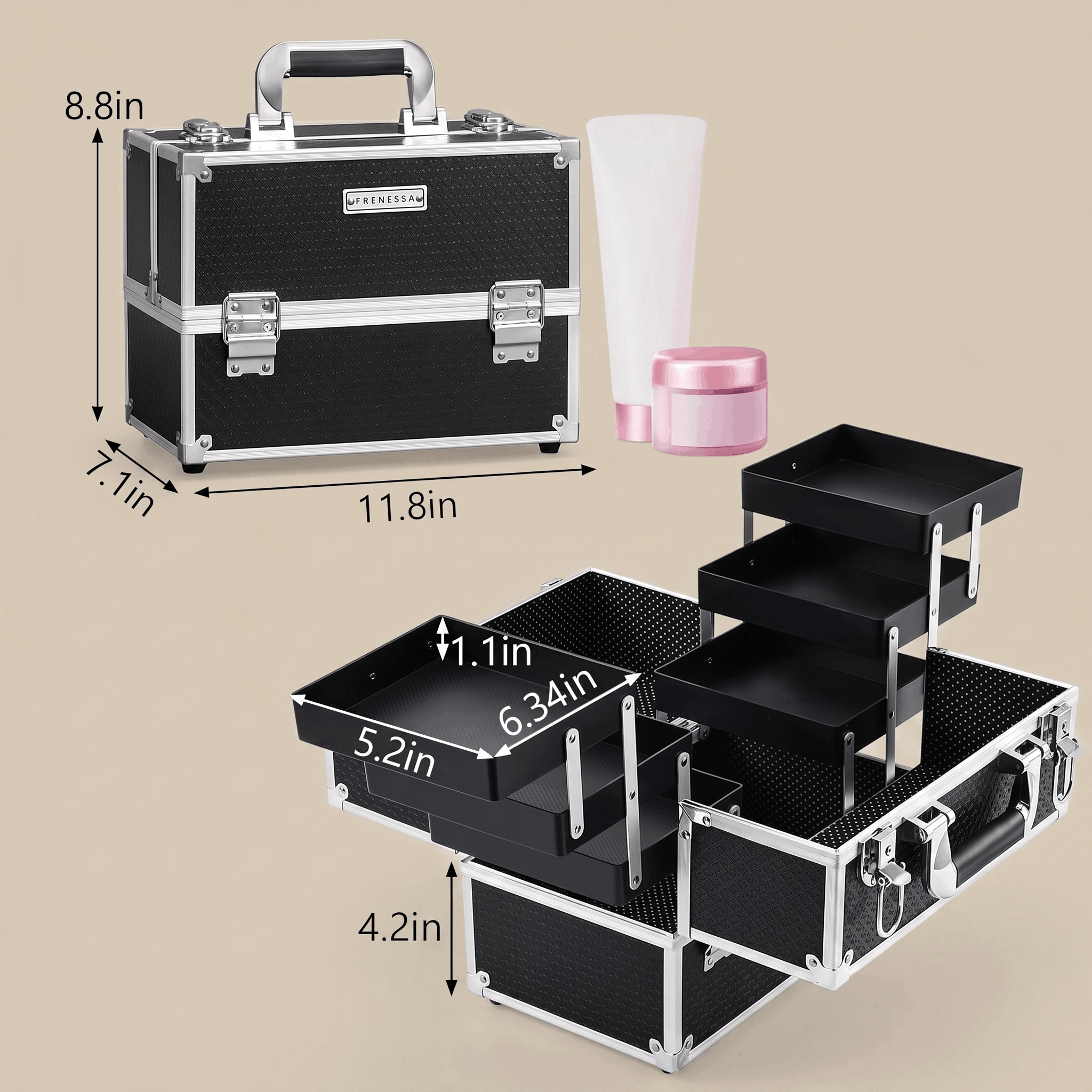 Large Professional Makeup Train Case