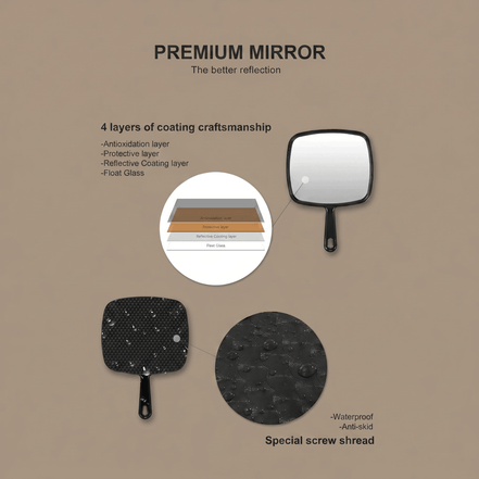 Extra-Large Handheld Salon Mirror – 3 Pack
