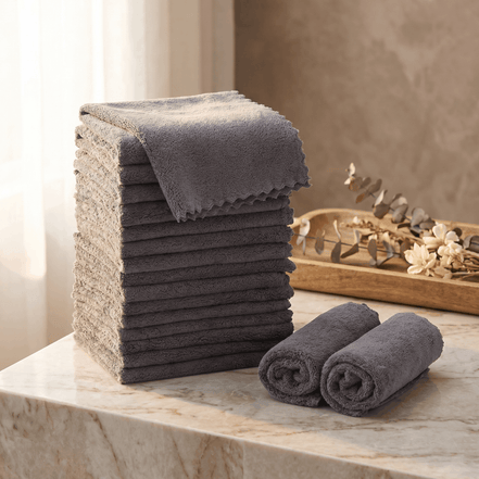 Ultra-Soft Coral Velvet Washcloth Set – 24 Pack