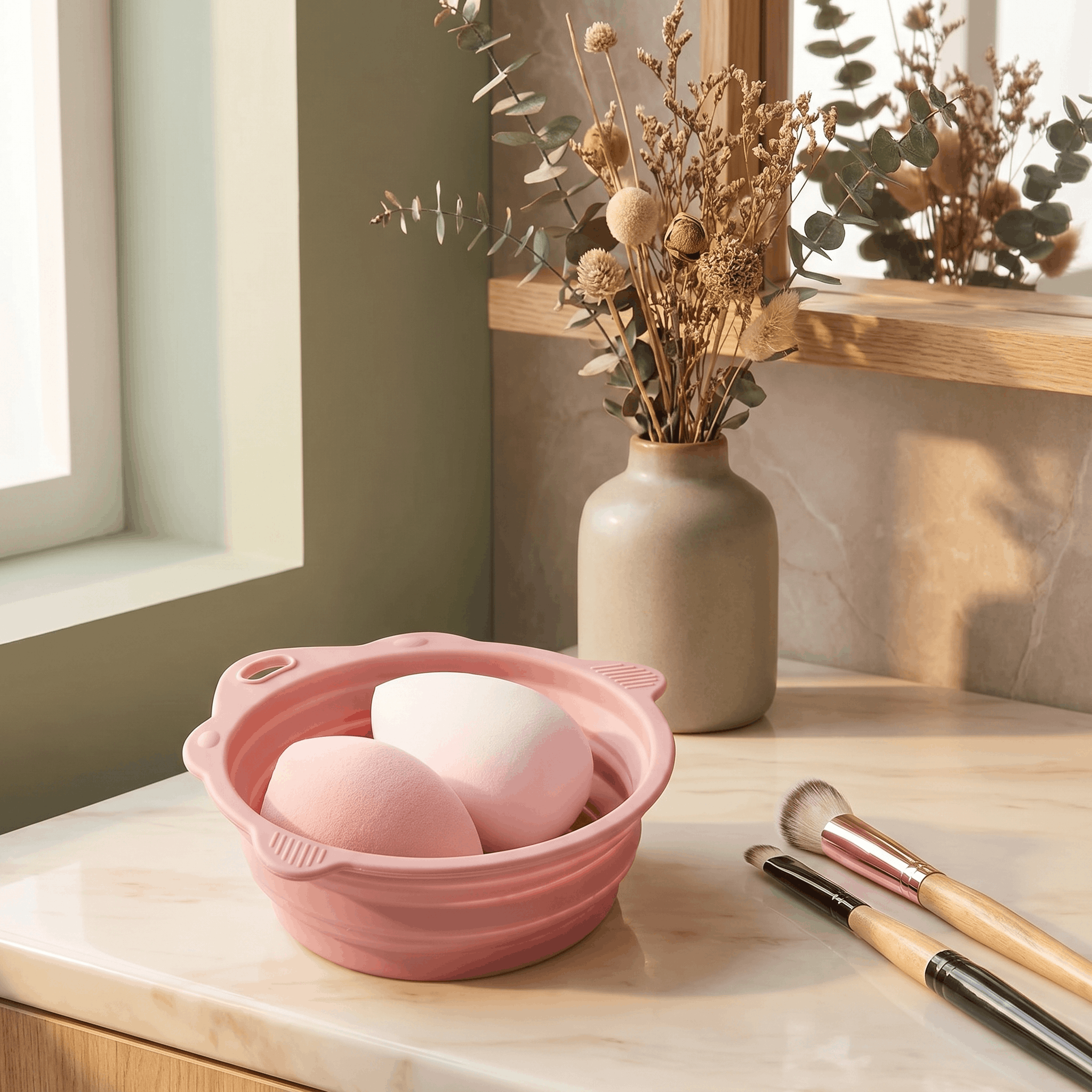 Foldable Silicone Makeup Brush Cleaner Bowl