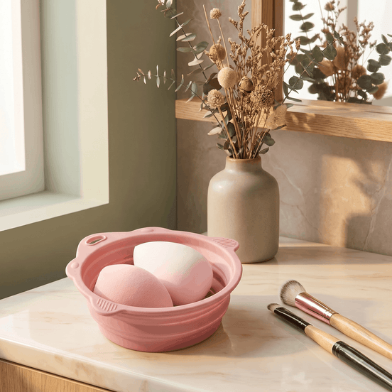 Foldable Silicone Makeup Brush Cleaner Bowl