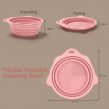 Foldable Silicone Makeup Brush Cleaner Bowl