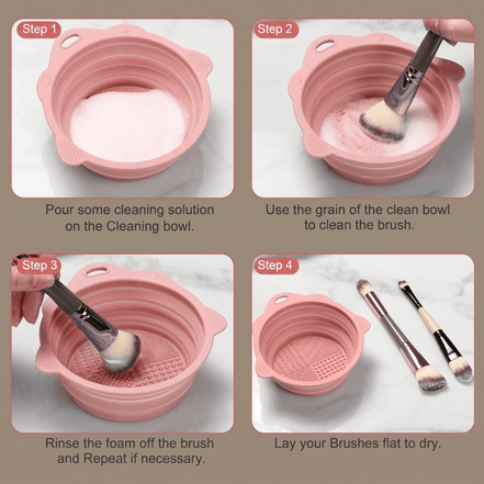 Foldable Silicone Makeup Brush Cleaner Bowl