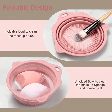 Foldable Silicone Makeup Brush Cleaner Bowl