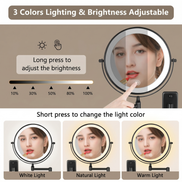 Rechargeable Wall-Mounted LED Makeup Mirror
