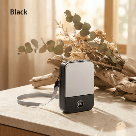 Bladeless Hanging Neck & Waist Fan – 3-Speed, USB Rechargeable 