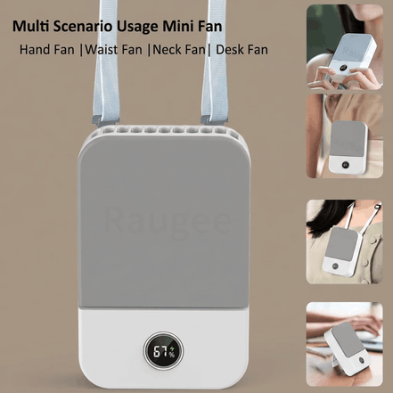 Bladeless Hanging Neck & Waist Fan – 3-Speed, USB Rechargeable 