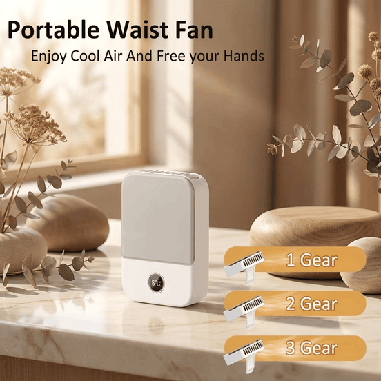Bladeless Hanging Neck & Waist Fan – 3-Speed, USB Rechargeable 