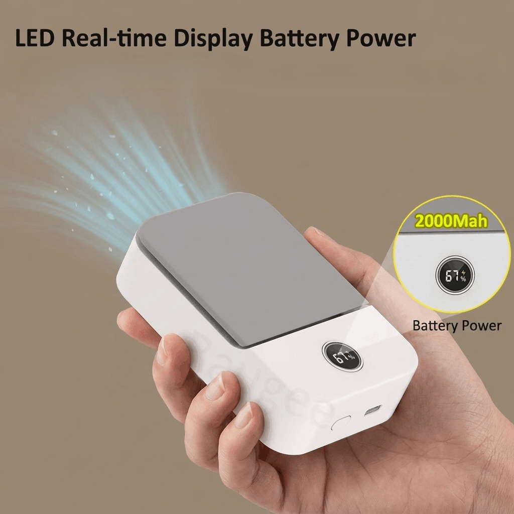 Bladeless Hanging Neck & Waist Fan – 3-Speed, USB Rechargeable 
