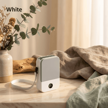 Bladeless Hanging Neck & Waist Fan – 3-Speed, USB Rechargeable 