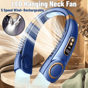 Hands-Free Bladeless Neck Fan – 5-Speed, Rechargeable 