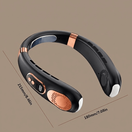 Hands-Free Bladeless Neck Fan – 5-Speed, Rechargeable 