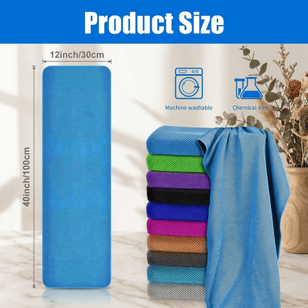 Microfiber Cooling Towels – 40" × 12", 5-Pack 