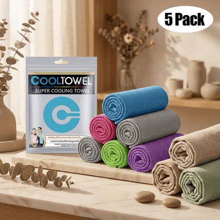 Microfiber Cooling Towels – 40" × 12", 5-Pack 
