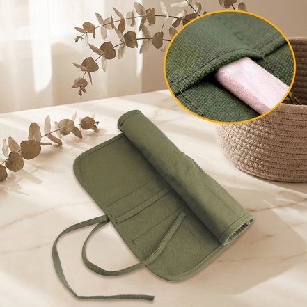 22-Slot Roll-Up Brush Storage Bag 